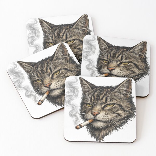 Item preview, Rebel Cat – Edgy Smoking Animal Graphic designed and sold by Aniahck.