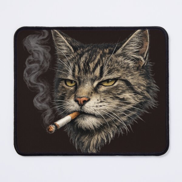 Item preview, Rebel Cat – Edgy Smoking Animal Graphic designed and sold by Aniahck.