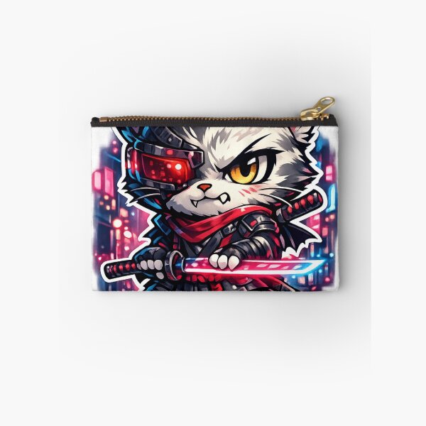Item preview, Chibi Cyberpunk Samurai Cat Anime T-Shirt – Cute Neon Kawaii Warrior Design designed and sold by zilanom.