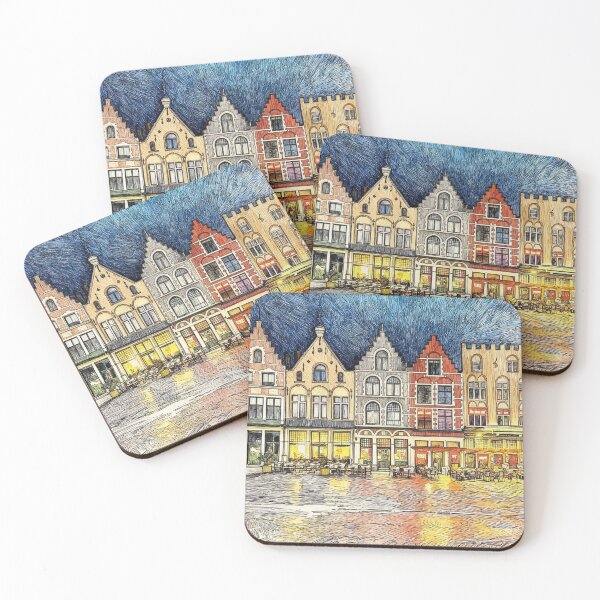 Item preview, Bruges market square in the evening designed and sold by sid1802.