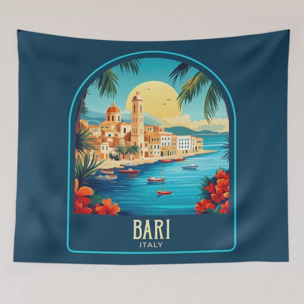 Item preview, Bari Vintage Travel Illustration designed and sold by HomeLivingCo.