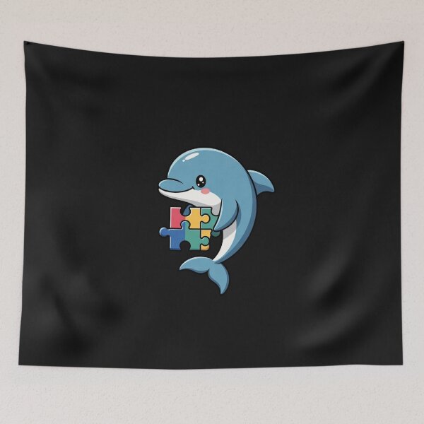 Item preview, Dolphin Autism Puzzle Piece Autism Awareness Autistic Support designed and sold by GrumpySableye.