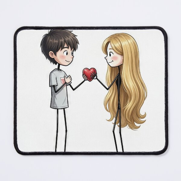 Item preview, Stick Figure Boy Giving Girl His Heart designed and sold by Maria Dryfhout.