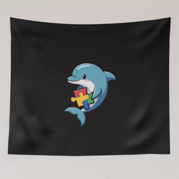 Item preview, Autism Awareness Dolphin Puzzle Support Acceptance Advocate designed and sold by GrumpySableye.