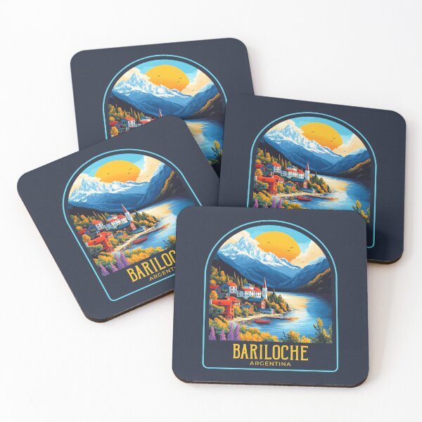 Item preview, Bariloche Vintage Travel Illustration designed and sold by HomeLivingCo.