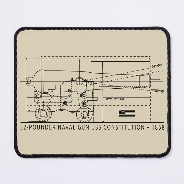 Item preview, 32-Pounder Naval Gun USS Constitution 1858 Technical Diagram designed and sold by MilitaryMart.