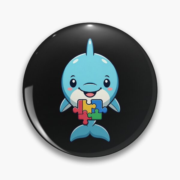 Item preview, Autism Awareness Dolphin Puzzle Piece Support designed and sold by GrumpySableye.