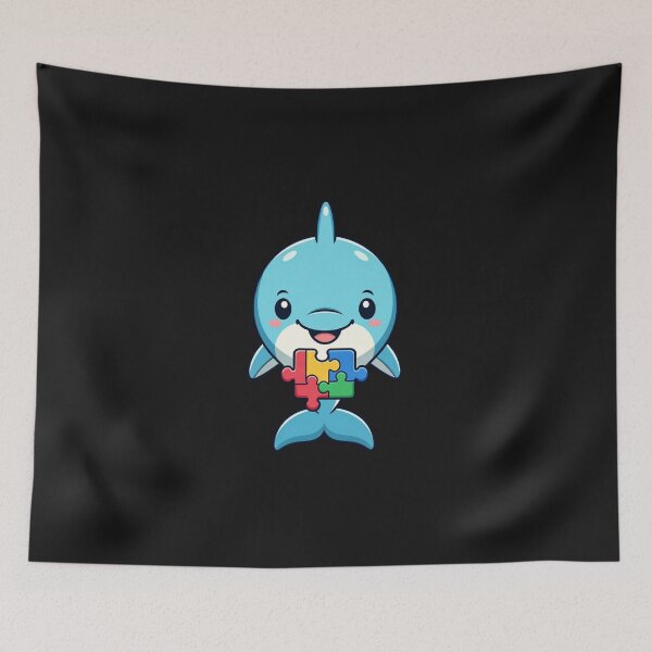 Item preview, Autism Awareness Dolphin Puzzle Piece Support designed and sold by GrumpySableye.