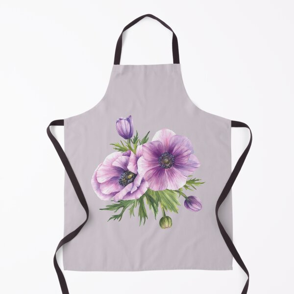 Item preview, Copy of Purple flowers Anemone with buds, leaves. Watercolor blooming bouquet of flowers designed and sold by BartolArt.