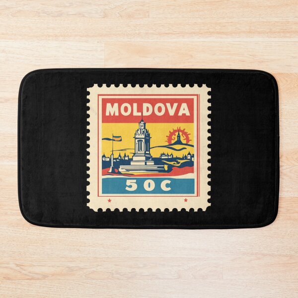 Item preview, Vintage Moldova Postage Stamp Art - Bell Tower & Skyline designed and sold by tiigerdad.