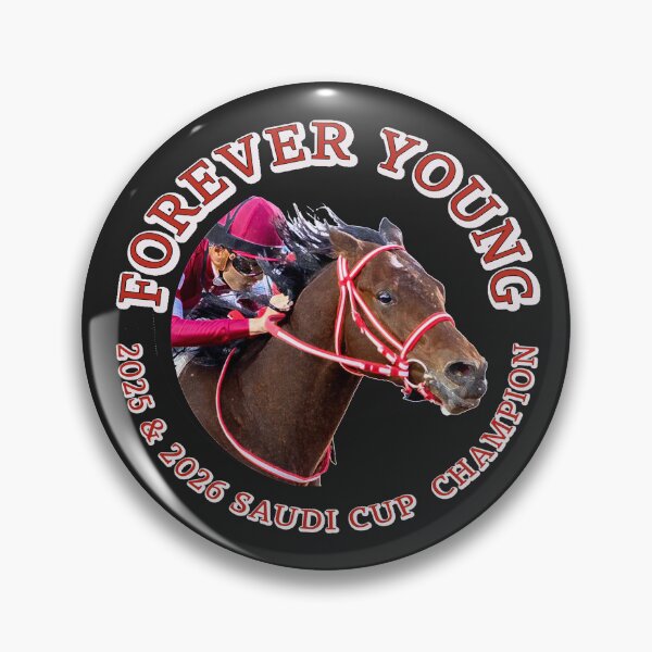 Item preview, Forever Young 2025 and 2026 Saudi Cup Champion horse racing design designed and sold by Ginny Luttrell.