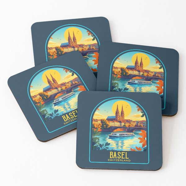 Item preview, Basel Vintage Travel Illustration designed and sold by HomeLivingCo.