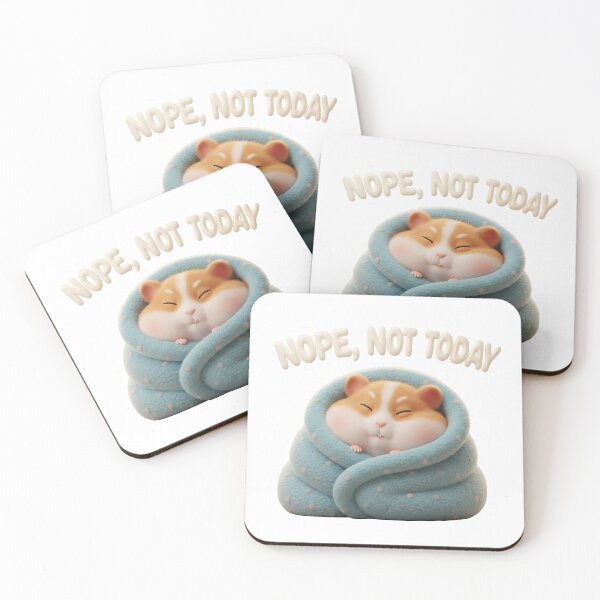 Item preview, Nope Not Today Cute Hamster In Blue Blanket designed and sold by DigitalAnnaBanana.