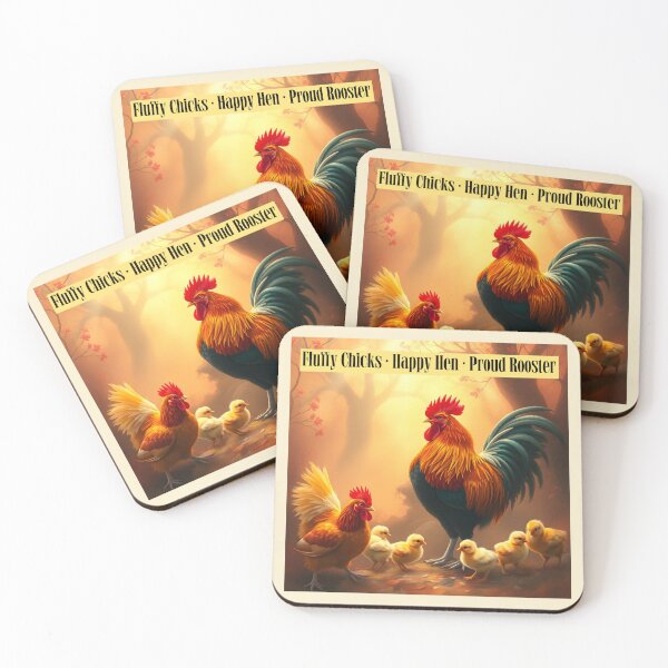Item preview, Fluffy Chicks, Happy Hen, Proud Rooster Chickens designed and sold by Sachie's Studio.