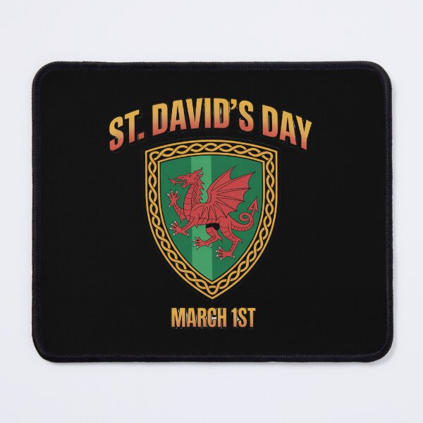 Item preview, St. David's Day Welsh Red Dragon Shield – Celtic Knot Emblem March 1st designed and sold by Midnight Veil Designs.