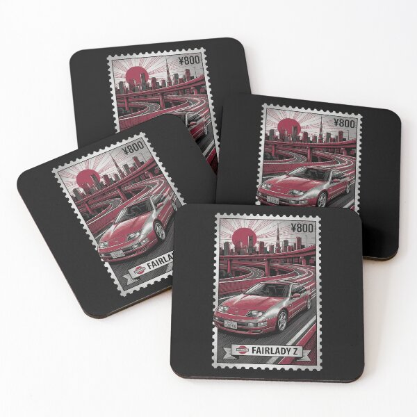 Item preview, Red 90s Grand Touring Coupe City Skyline Stamp designed and sold by G350.