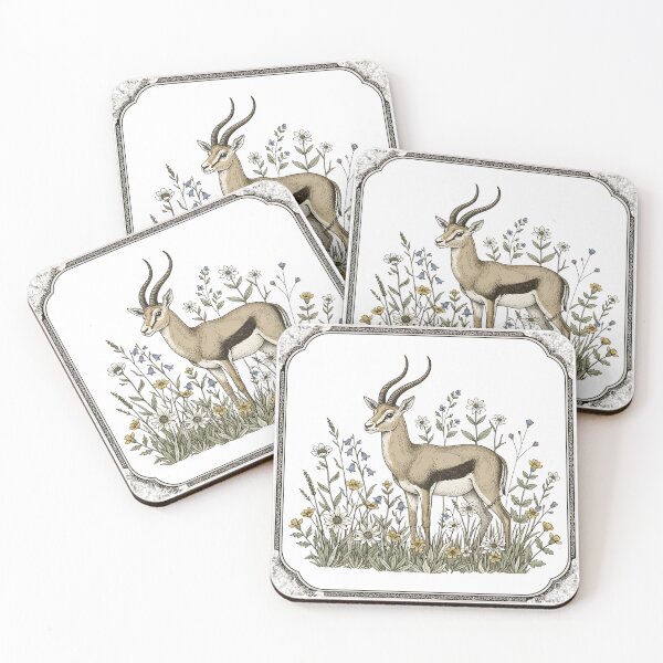 Item preview, Vintage Gazelle in Wildflower Meadow Botanical Illustration designed and sold by YYoYY.