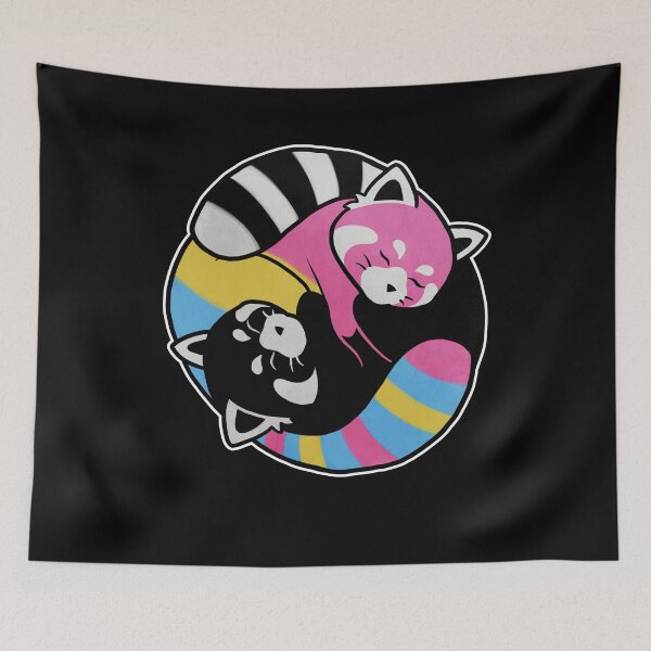 Item preview, Pansexual Red Panda Yin Yang LGBT Pride Flag designed and sold by Clara Hollins.