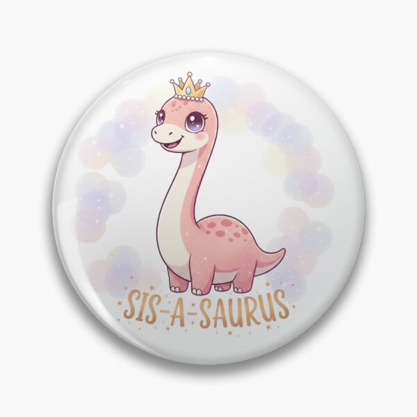 Item preview, Cute Sis-A-Saurus Pink Dinosaur Princess Art designed and sold by DinoPrints-shop.