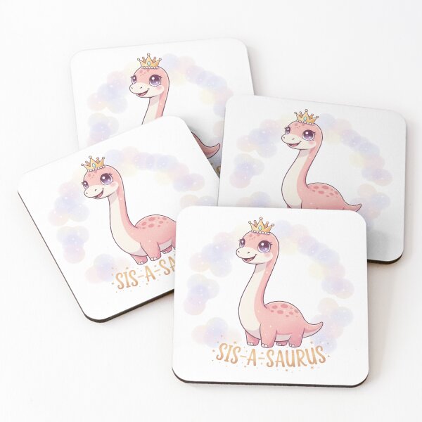 Item preview, Cute Sis-A-Saurus Pink Dinosaur Princess Art designed and sold by DinoPrints-shop.