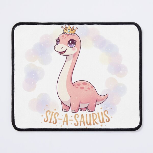 Item preview, Cute Sis-A-Saurus Pink Dinosaur Princess Art designed and sold by DinoPrints-shop.