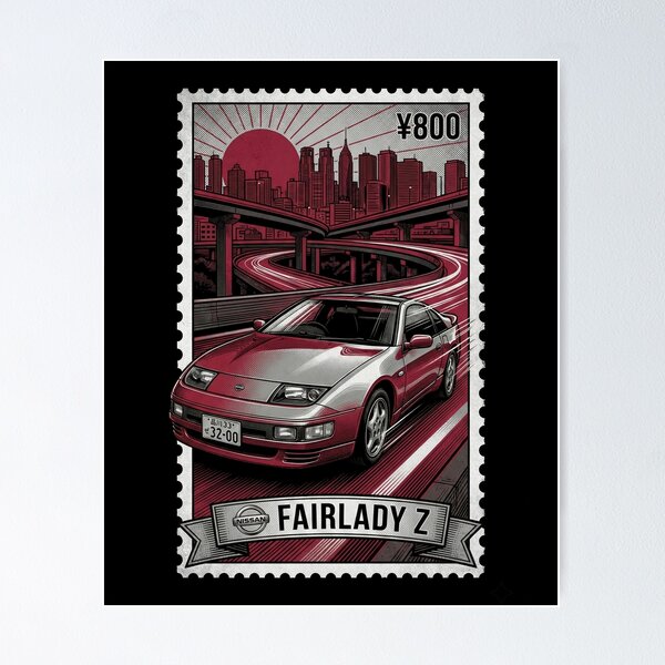 Item preview, Classic Red Aero Coupe Japanese City Stamp designed and sold by G350.