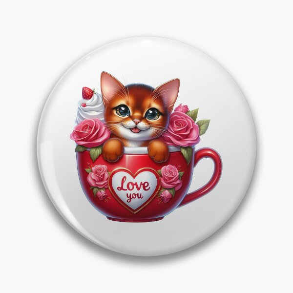 Item preview, Charming Valentine Cat Mug - Cute Kitty Love Cup & Romantic Heart Art designed and sold by FuzionRaptor.