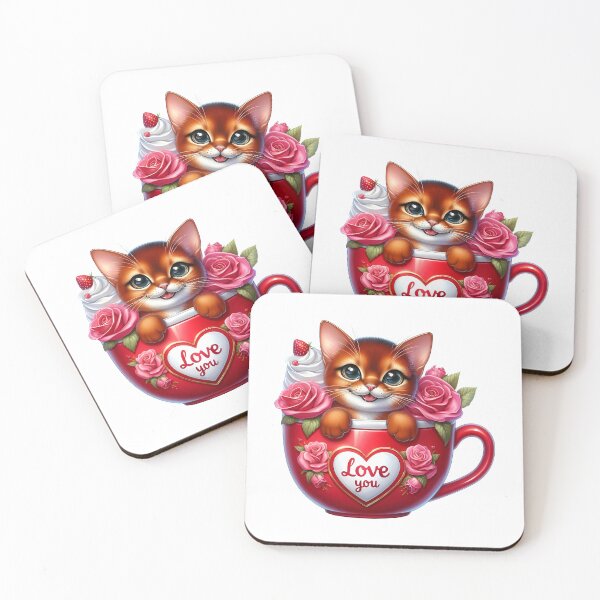 Item preview, Charming Valentine Cat Mug - Cute Kitty Love Cup & Romantic Heart Art designed and sold by FuzionRaptor.