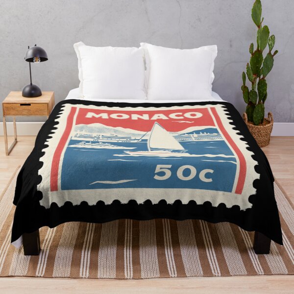 Item preview, Vintage Monaco Postage Stamp Art - Sailing the French Riviera designed and sold by tiigerdad.