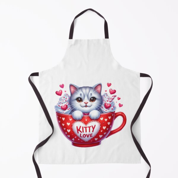 Item preview, Sweet Valentine Cat Ice Cream Mug - Cute Kitty Love Cup & Heart Art designed and sold by FuzionRaptor.