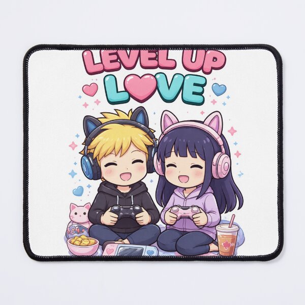 Item preview, Level Up Love Gamer Couple T-Shirt – Cute Chibi Anime Gaming Design designed and sold by zilanom.