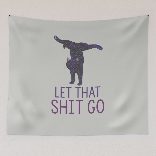 Item preview, Funny Cat Yoga T Shirt Let That Sh Go designed and sold by trendo.