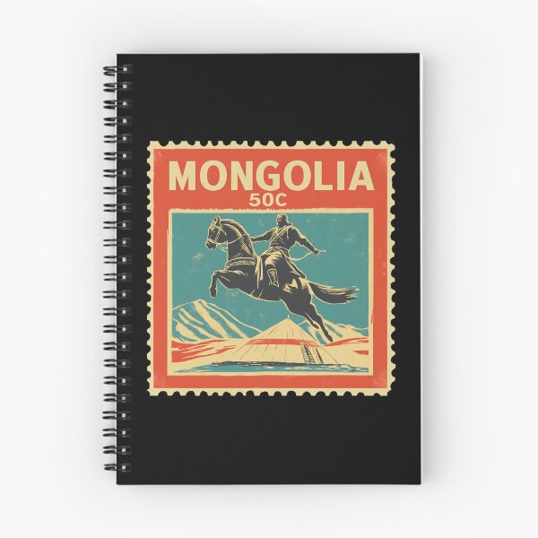 Item preview, Vintage Mongolia Postage Stamp Art - Steppe Horseman & Ger designed and sold by tiigerdad.