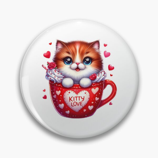 Item preview, Sweetheart Valentine Cat Ice Cream Mug - Cute Kitty Love Cup & Dessert Art designed and sold by FuzionRaptor.
