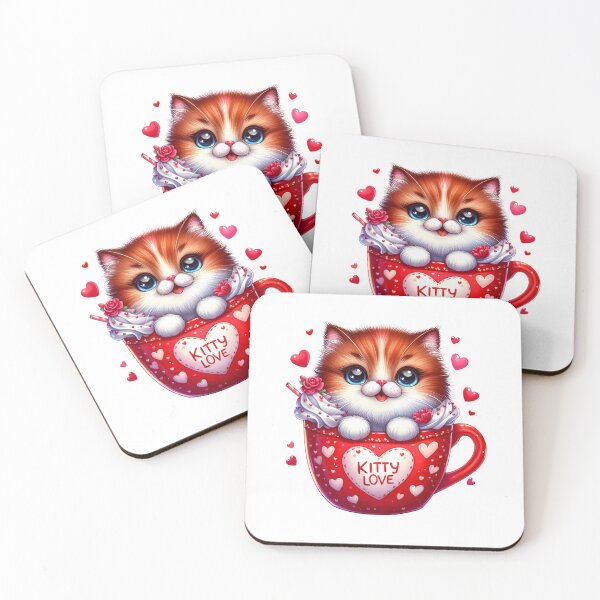 Item preview, Sweetheart Valentine Cat Ice Cream Mug - Cute Kitty Love Cup & Dessert Art designed and sold by FuzionRaptor.