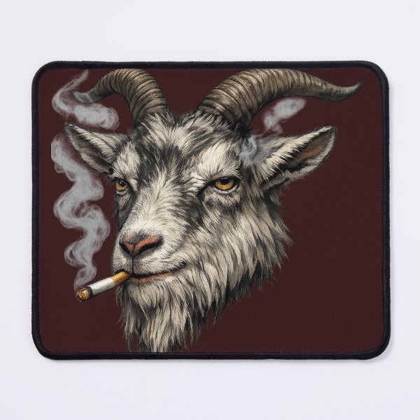 Item preview, Rebel Goat – Edgy Smoking Animal Graphic designed and sold by Aniahck.