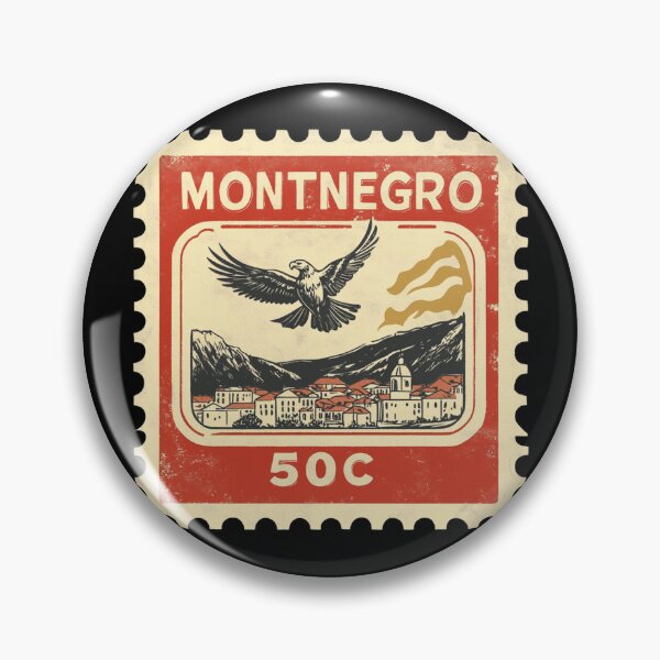 Item preview, Vintage Montenegro Postage Stamp Art - Balkan Eagle & Kotor Bay designed and sold by tiigerdad.