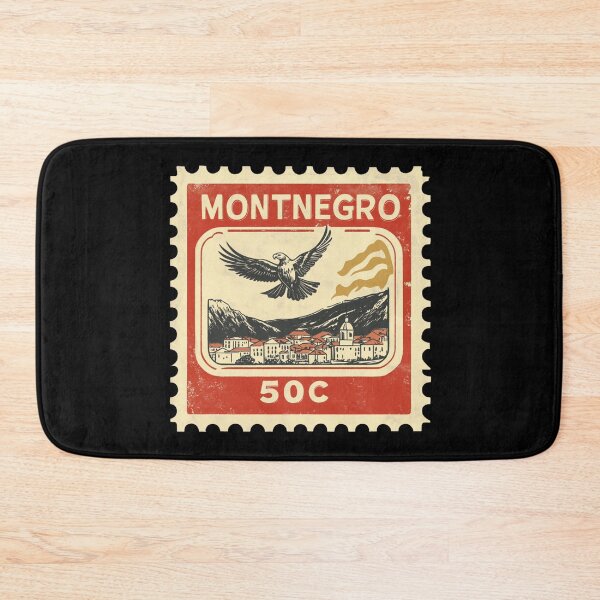 Item preview, Vintage Montenegro Postage Stamp Art - Balkan Eagle & Kotor Bay designed and sold by tiigerdad.