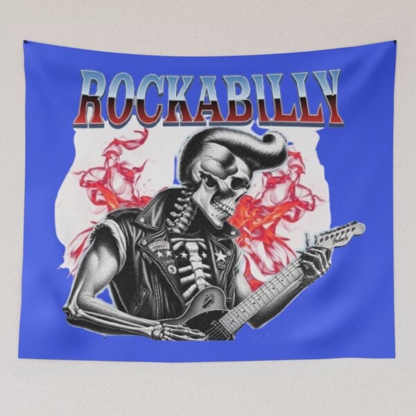 Item preview, Retro Rockabilly Skeleton in Leather Jacket designed and sold by WAKYSHOP.