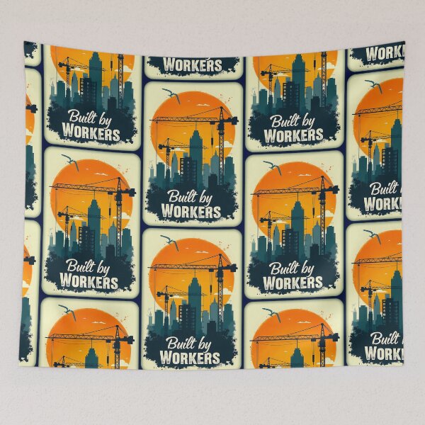 Artikelvorschau, Built by Workers Retro Labor Day Shirt entworfen und verkauft von Topoartispp.