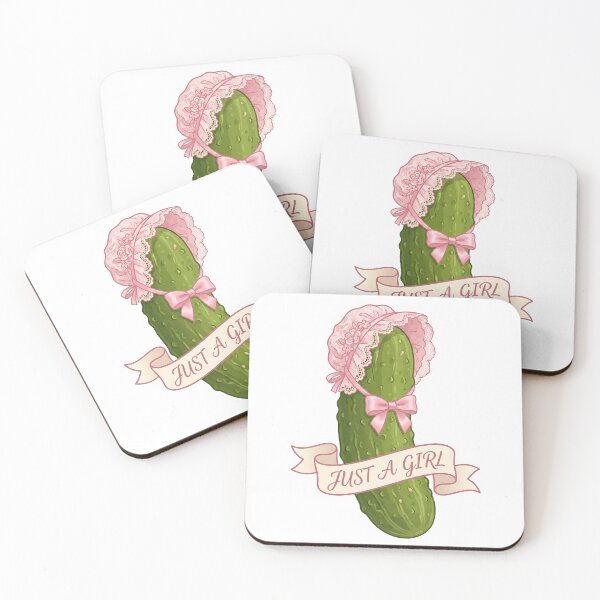 Item preview, Just A Girl Funny Coquette Pickle In Bonnet designed and sold by DigitalAnnaBanana.