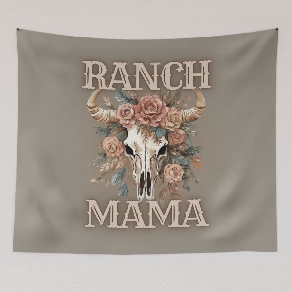 Item preview, Ranch Mama Floral Cow Skull designed and sold by Gunners Inspirations.