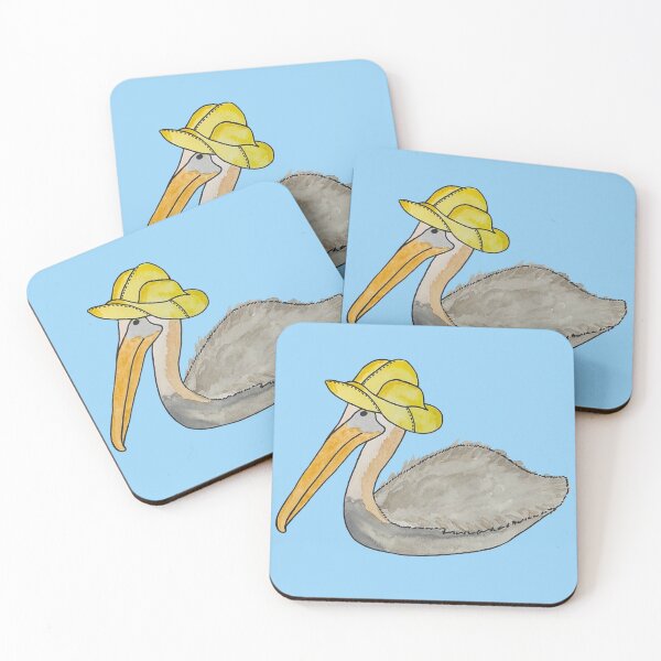 Item preview, Watercolor of Pelican with Sou'wester Hat designed and sold by CoastalCaptures.