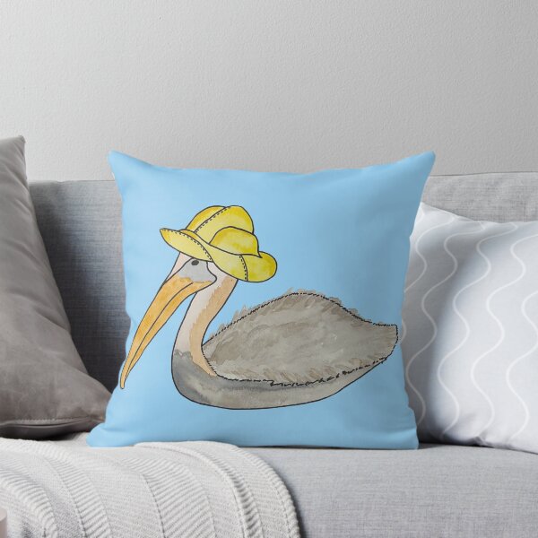 Item preview, Watercolor of Pelican with Sou'wester Hat designed and sold by CoastalCaptures.