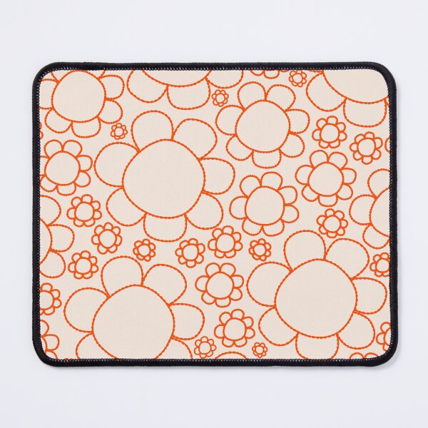 Item preview, Cheerful Doodle Flowers Pattern in Retro Orange and Cream designed and sold by kierkegaard.