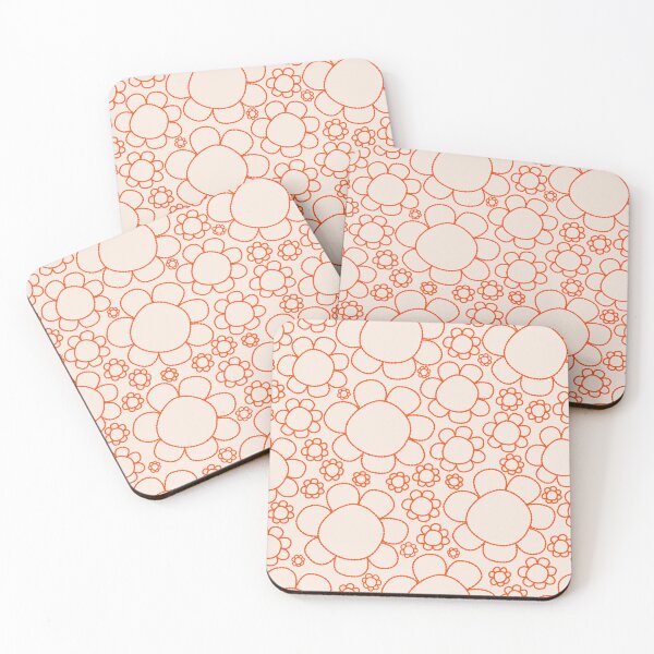 Item preview, Cheerful Doodle Flowers Pattern in Retro Orange and Cream designed and sold by kierkegaard.