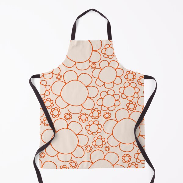 Item preview, Cheerful Doodle Flowers Pattern in Retro Orange and Cream designed and sold by kierkegaard.