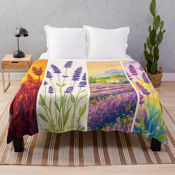Item preview, Lavender Art Collection – Sunset, Minimal, Provence Landscape & Rainbow Botanical Set designed and sold by Gold Turtle  Lina.