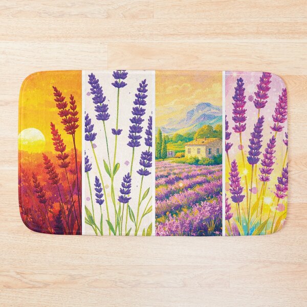 Item preview, Lavender Art Collection – Sunset, Minimal, Provence Landscape & Rainbow Botanical Set designed and sold by Gold Turtle  Lina.
