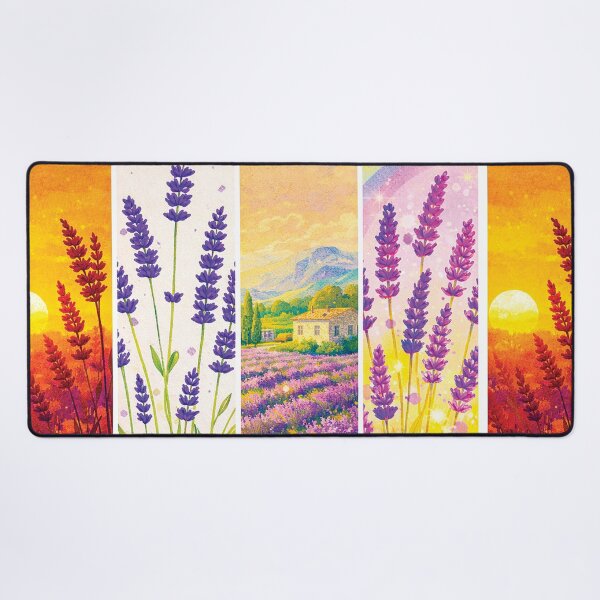 Item preview, Lavender Art Collection – Sunset, Minimal, Provence Landscape & Rainbow Botanical Set designed and sold by Gold Turtle Lina.